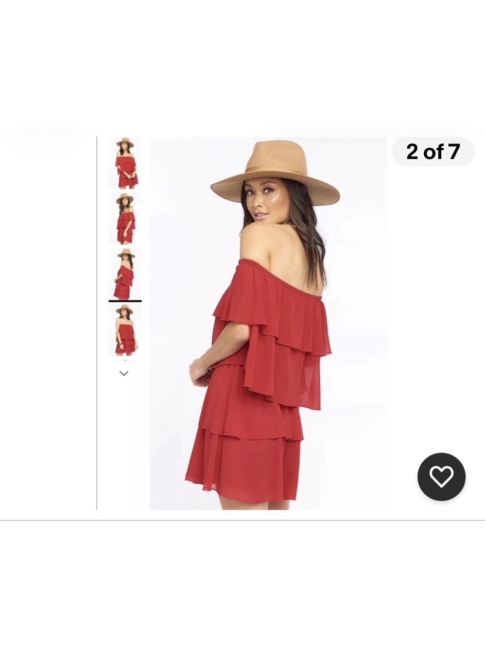Show Me Your Mumu Quattro Ruffle Red Off-Shoulder Ruffle Mini Dress XS